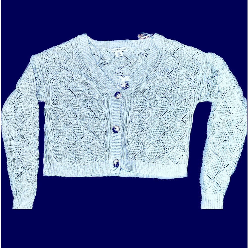 NWT, Cropped Button Up Sweater, XS